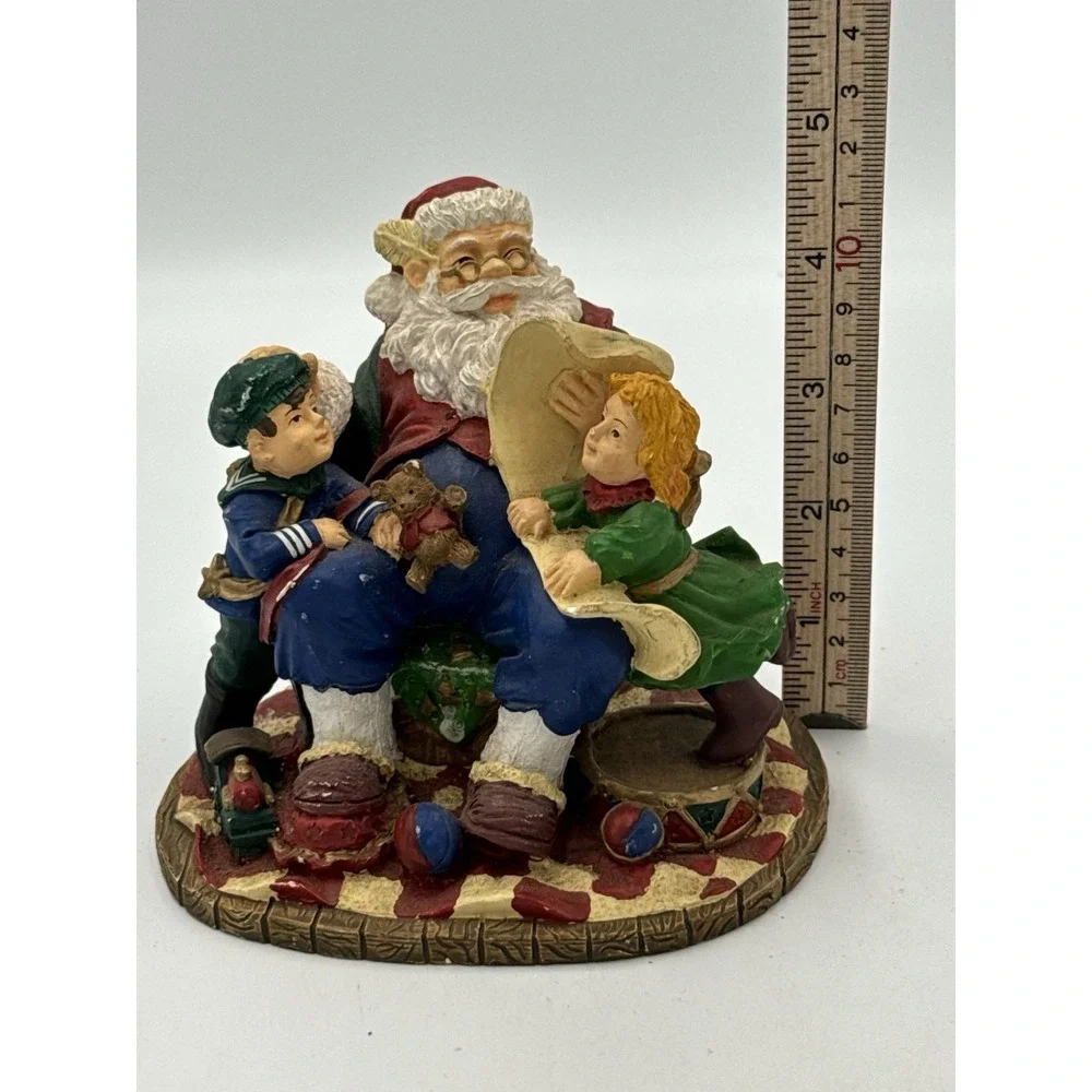 Santa's Making A  List Children Kids And Toys Decoration Resin Figure Holiday